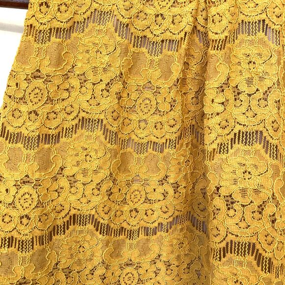 Love Fire Women's Lace Floral Sleeveless Blouse M Mustard Yellow Boho Feminine - Picture 2 of 11